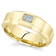 Emerald Cut Diamond Mens Wedding Ring Band 14K Yellow Gold (0.32ct)