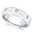 Round Lab Diamond Mens Wedding Ring Band 14K White Gold (0.26ct)