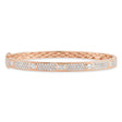 Emerald Cut Diamond Bangle Bracelet 14K Rose Gold (1.80ct)