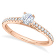 Round Solitaire & Diamond Accent Engagement Ring 14K Rose Gold (0.59ct)