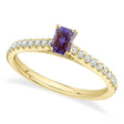 Emerald-Cut Alexandrite & Diamond Engagement Ring 14K Yellow Gold (1.00ct)
