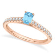 Emerald-Cut Blue Topaz Engagement Ring 14K Rose Gold (0.89ct)