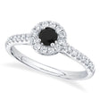 Round Black Diamond Solitaire Engagement Ring 14K White Gold (0.62ct)