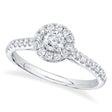 Round Cut Diamond Halo Engagement Ring 14K White Gold (0.62ct)
