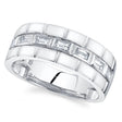 Baguette Diamond Mens Wedding Ring Band 14K White Gold (0.50ct)