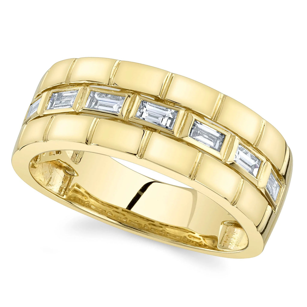 Baguette Diamond Mens Wedding Ring Band 14K Yellow Gold (0.50ct)