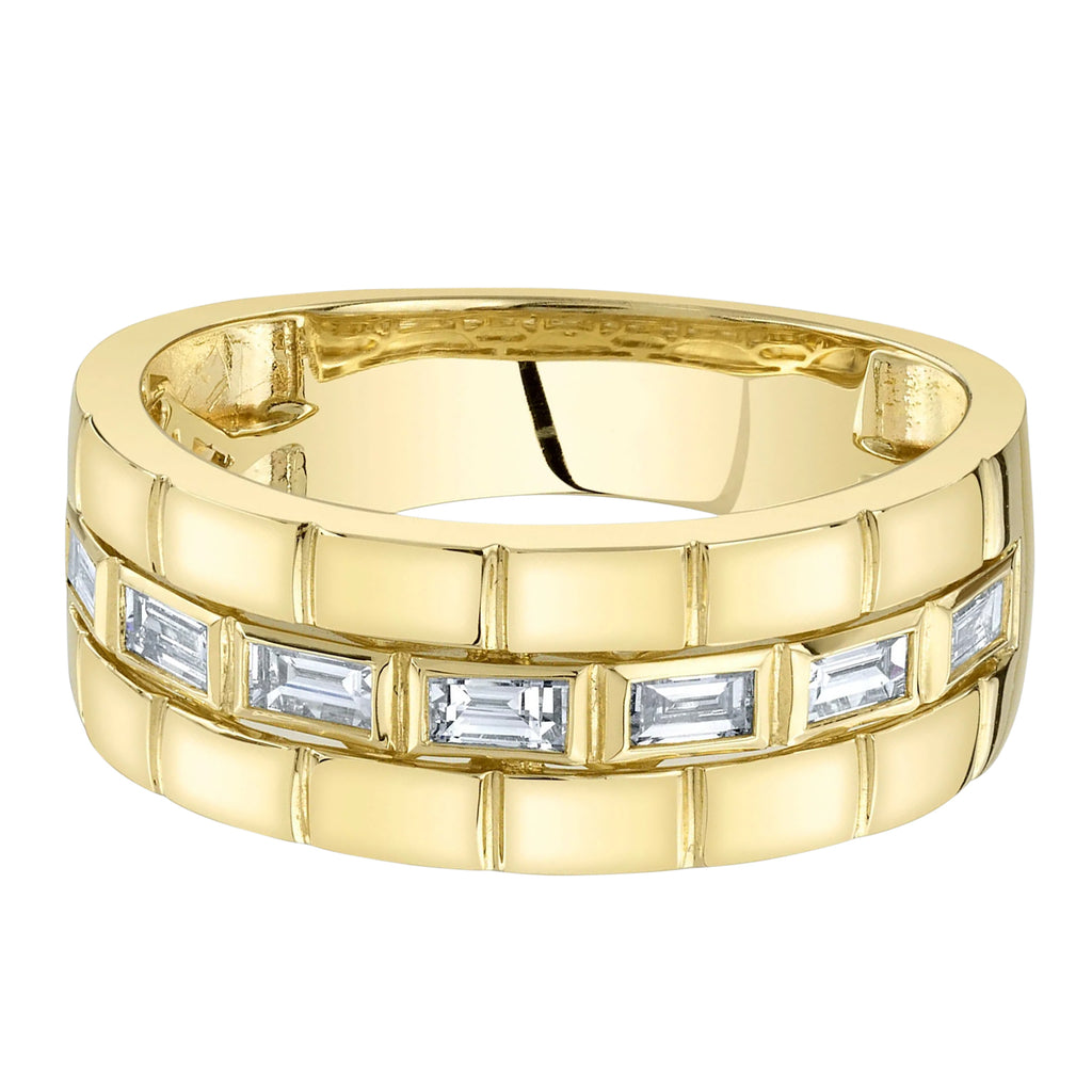 Baguette Diamond Mens Wedding Ring Band 14K Yellow Gold (0.50ct)