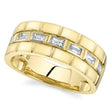 Baguette Lab Diamond Mens Wedding Ring Band 14K Yellow Gold (0.50ct)