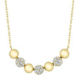 Diamond Circle Ball Bead Pendant Necklace 14K Yellow Gold (0.80ct)
