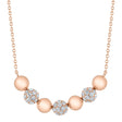 Diamond Circle Ball Bead Pendant Necklace 14K Rose Gold (0.80ct)