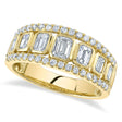Diamond Emerald Cut Bezel Setting Ring Band in 14K Yellow Gold (1.55ct)