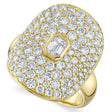 Emerald Diamond Halo Cigar Cocktail Ring 14K Yellow Gold (2.20ct)