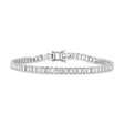 Baguette Diamond Bezel Tennis Bracelet 14K White Gold (3.57ct)