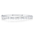 Baguette Lab Grown Diamond Bangle Bracelet 14K White Gold (2.34ct)