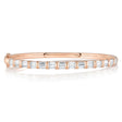 Baguette Diamond Bangle Bracelet 14K Rose Gold (2.34ct)