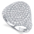 Diamond Pave Halo Cigar Cocktail Ring 14K White Gold (2.30ct)