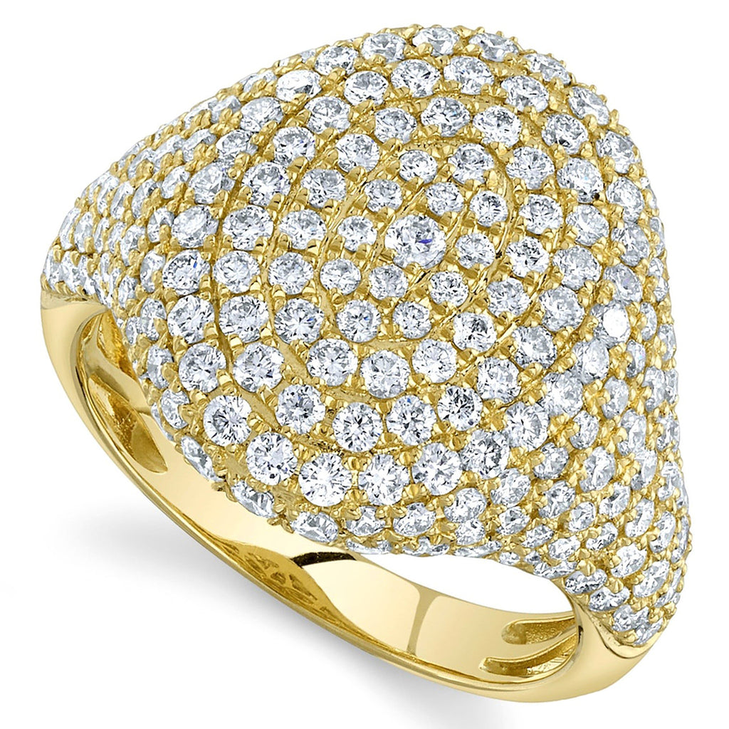 Lab-Grown Diamond Pave Halo Cigar Cocktail Ring 14K Yellow Gold (2.30ct)