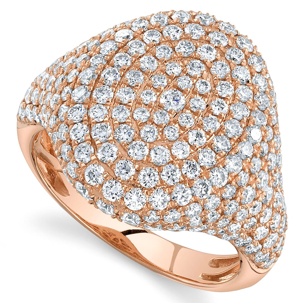 Lab-Grown Diamond Pave Halo Cigar Cocktail Ring 14K Rose Gold (2.30ct)