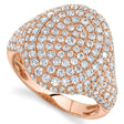 Lab Diamond Pave Halo Cigar Cocktail Ring 14K Rose Gold (2.30ct)