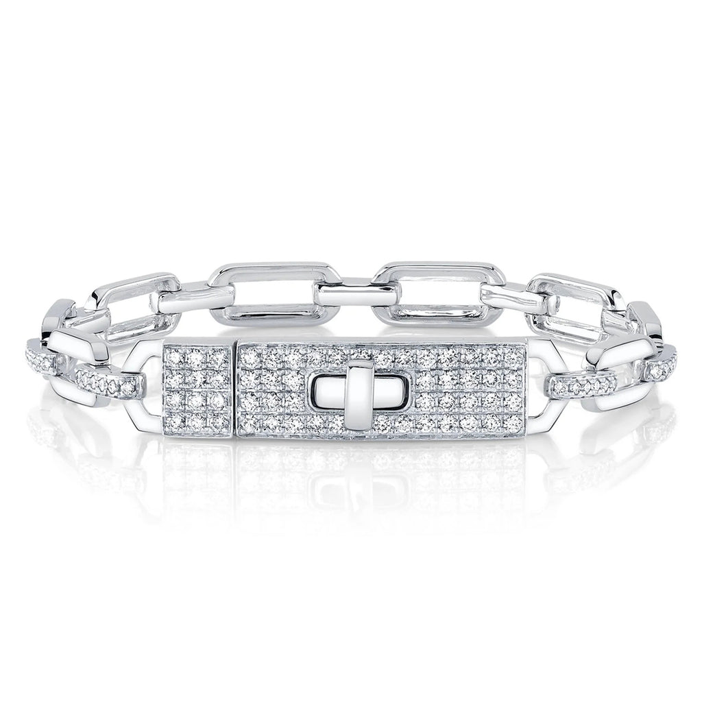 Lab Grown Diamond Link Bracelet 14K White Gold (1.74ct)