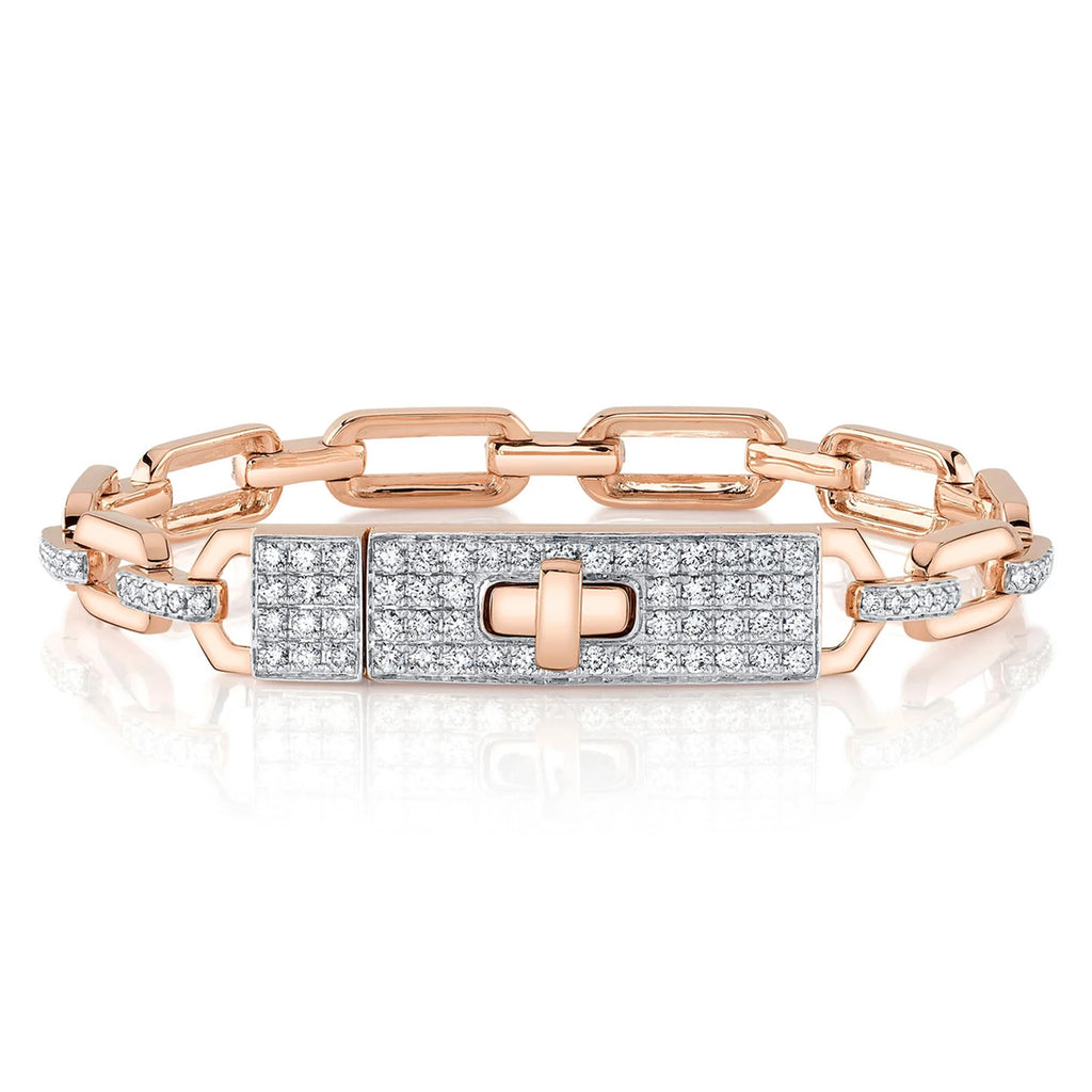Lab Grown Diamond Link Bracelet 14K Rose Gold (1.74ct)