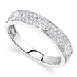 Emerald Cut Diamond Wedding Ring Band 14K White Gold (.49ct)