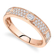 Emerald Cut Diamond Wedding Ring Band 14K Rose Gold (.49ct)