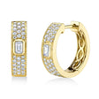 Emerald Cut Diamond Huggie Earrings 14K Yellow Gold (0.64ct)