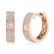 Emerald Cut Diamond Huggie Earrings 14K Rose Gold (0.64ct)