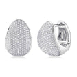 Diamond Huggie Chunky Earrings 14K White Gold (0.95ct)