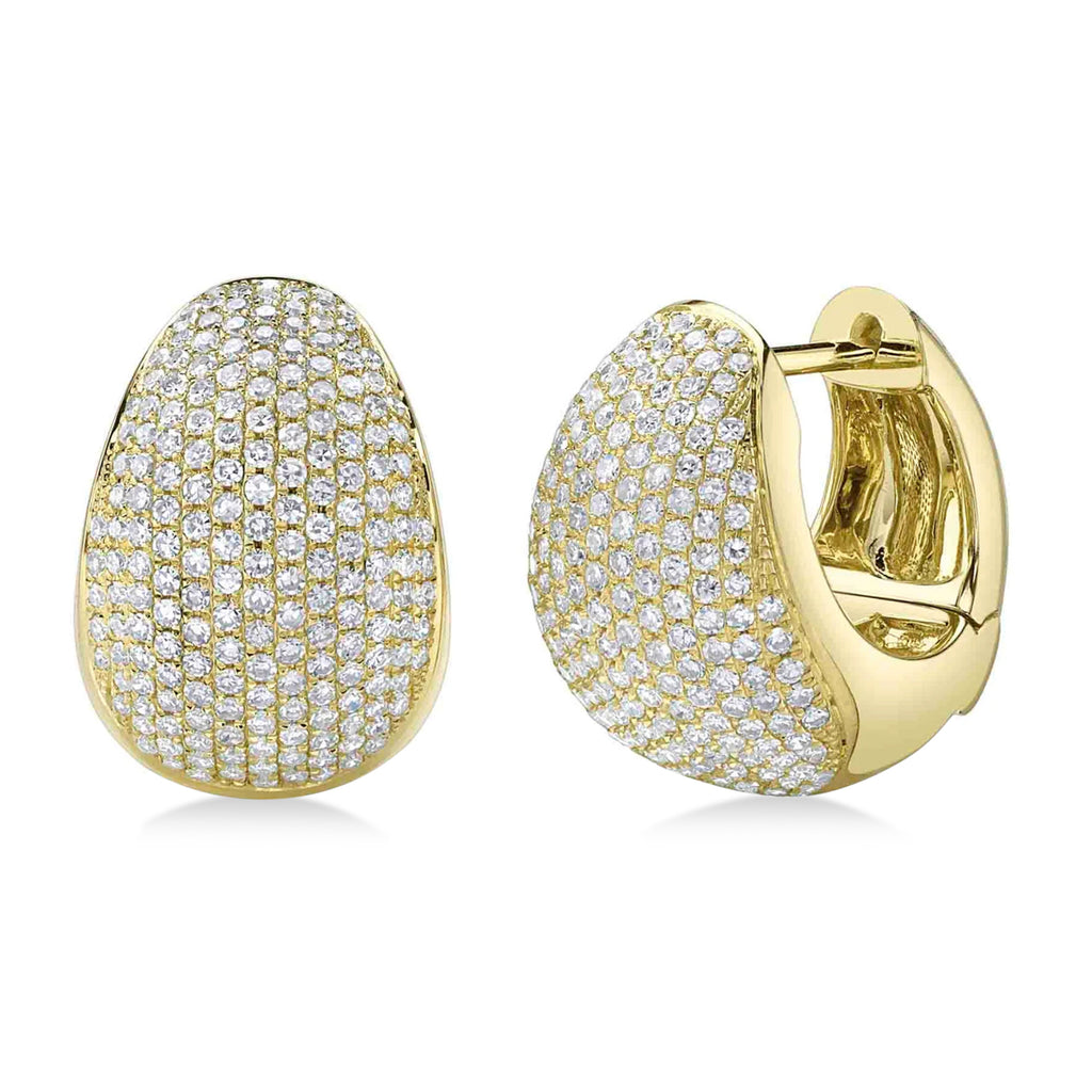 Diamond Huggie Chunky Earrings 14K Yellow Gold (0.95ct)