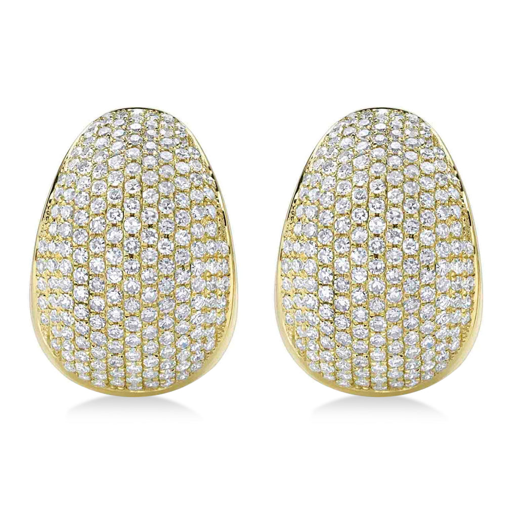 Diamond Huggie Chunky Earrings 14K Yellow Gold (0.95ct)