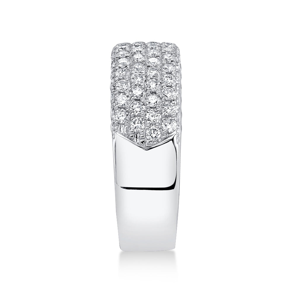 Diamond Pave Band Ring 14k White Gold (1.32ct)