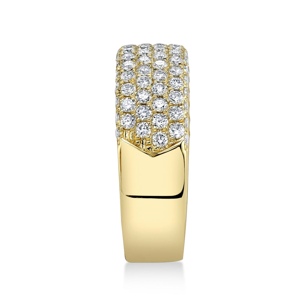 Diamond Pave Band Ring 14k Yellow Gold (1.32ct)