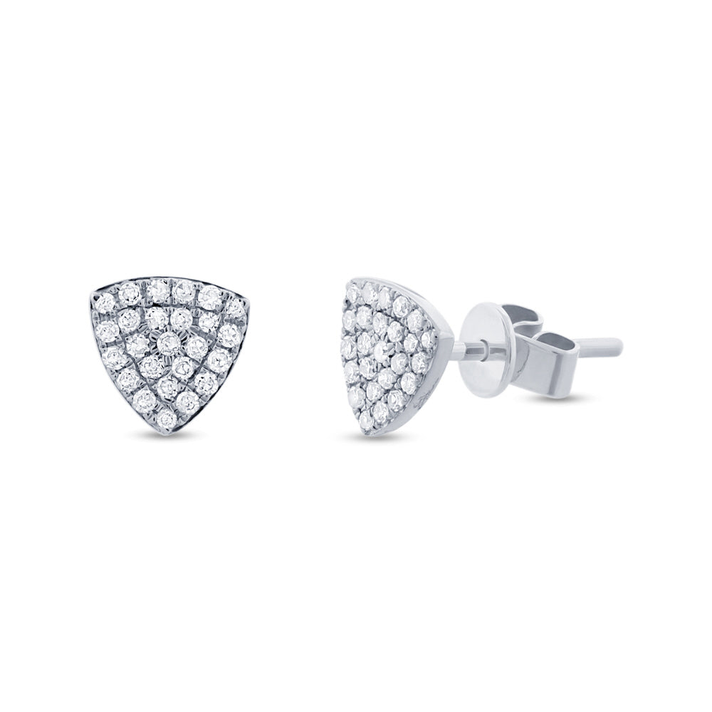0.18ct 14k White Gold Diamond Pave Stud Earrings