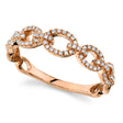 Diamond Pave Link Ring 14k Rose Gold (0.23ct)