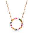 Multi-Colored Circle Gemstone Pendant necklace in 14K Rose Gold (0.29ct)