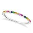 Diamond & Multi-Colored Gemstone Pave Ring in 14K White Gold (0.28ct)