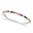 Multicolor Diamond Stackable Ring 14k White Gold (0.28ct)