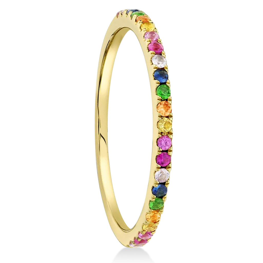 Multicolor Diamond Stackable Ring 14k Rose Gold (0.28ct)