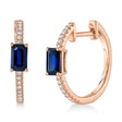 Diamond & Blue Sapphire Hoop Earrings 14K Rose Gold (0.87ct)