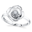 Diamond Flower Ladies Ring 14K White Gold (0.06ct)