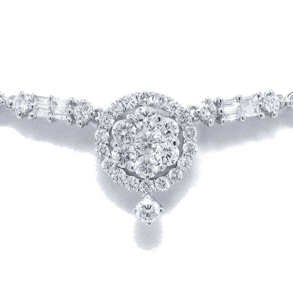 5.78ct 18k White Gold Diamond Necklace