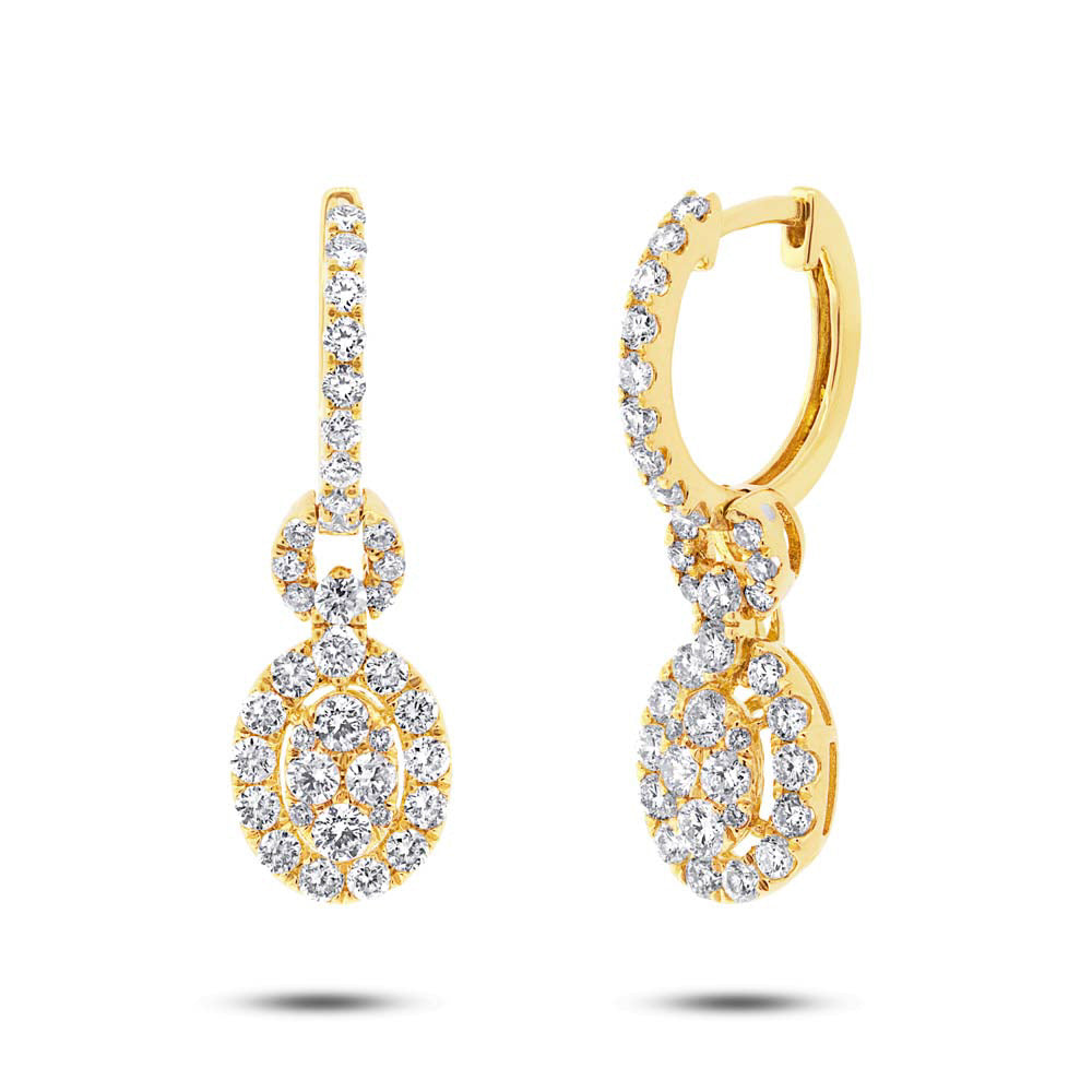 1.42ct 18k Yellow Gold Diamond Earrings