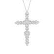 Diamond Cross Pendant Necklace 18k White Gold (1.93ct)