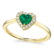 Heart Lab  Emerald & Round Diamond Halo Cocktail Ring 14K Yellow Gold (0.67ct)