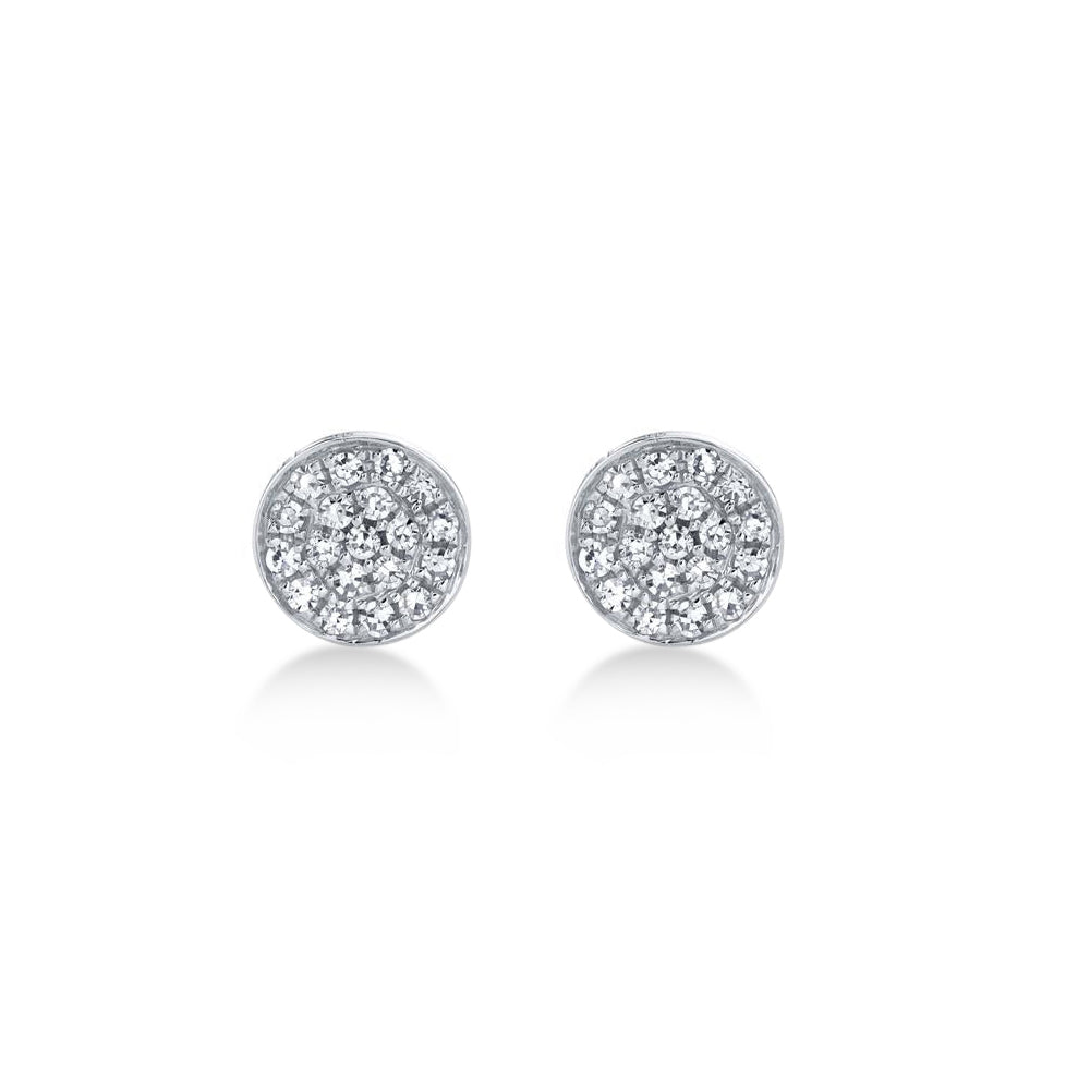 Diamond Pave Stud Earrings 14k White Gold (0.07ct)