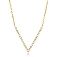 Diamond Pave V Pendant Necklace 14k Yellow Gold (0.12ct)