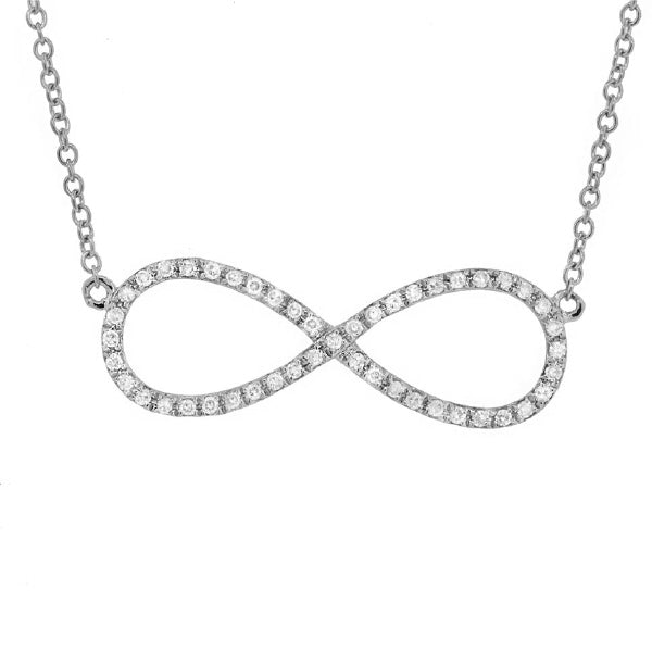 0.17ct 14k White Gold Diamond Infinity Necklace