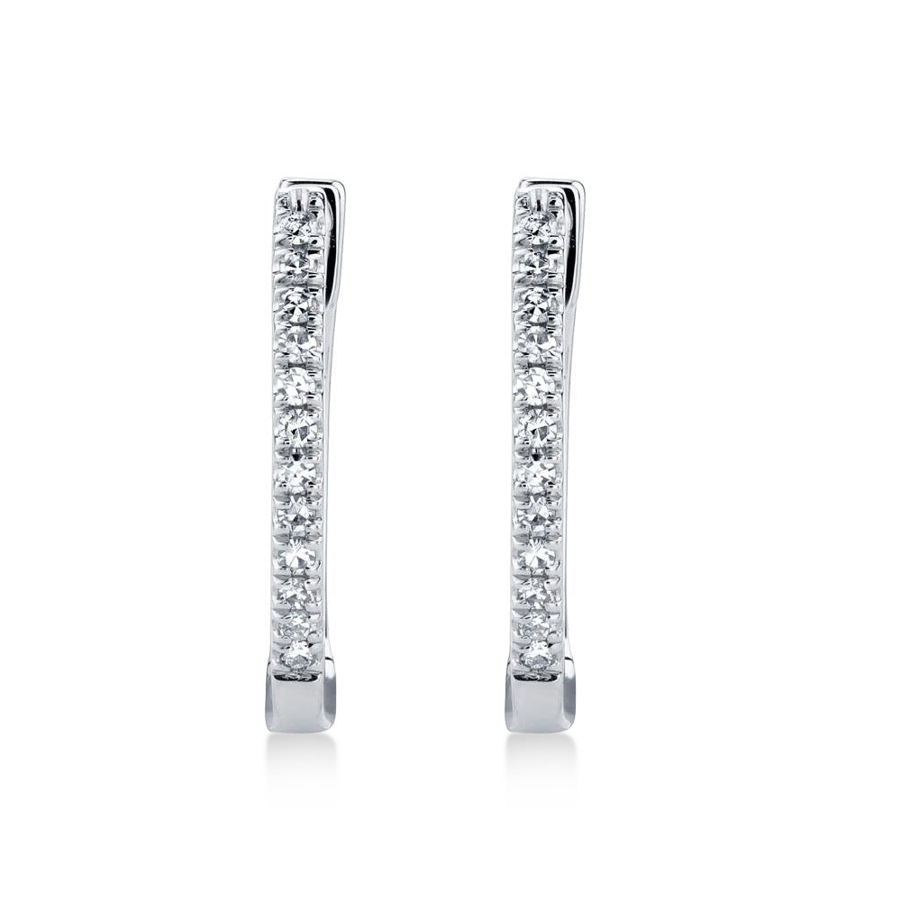 Diamond Huggie Earrings 14k White Gold (0.08ct)